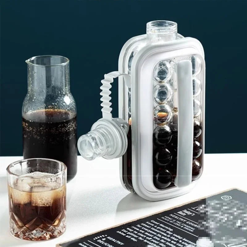 New Folding Ice Maker Water Bottle Ice Making Mold Food Grade Soft Silicone Ice Maker 2 in 1 Kettle Ice Box Ice Cube Household