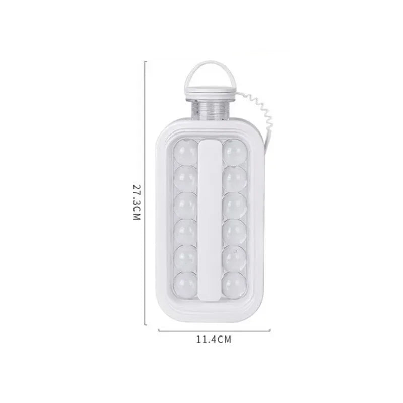 New Folding Ice Maker Water Bottle Ice Making Mold Food Grade Soft Silicone Ice Maker 2 in 1 Kettle Ice Box Ice Cube Household