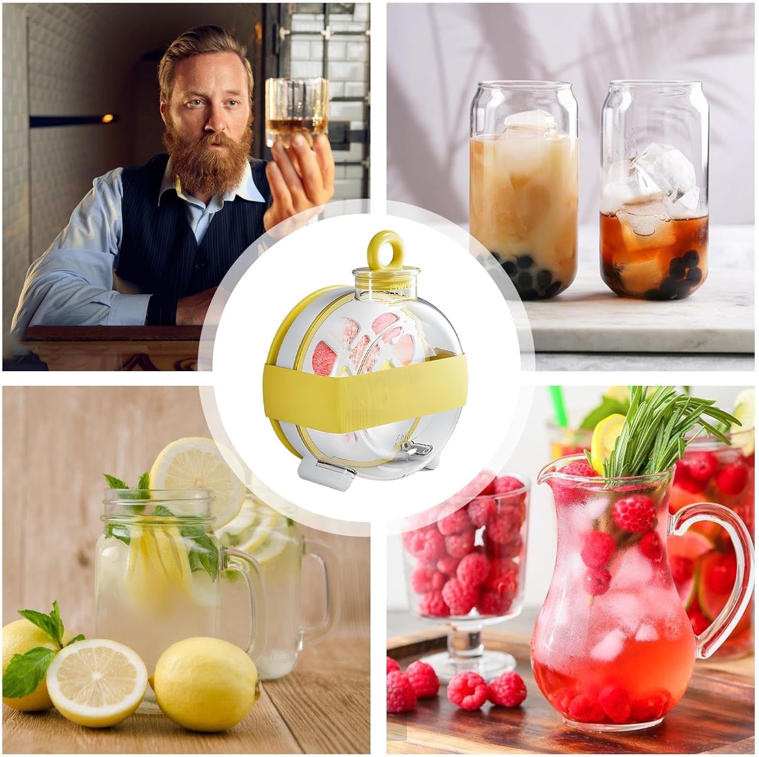 Molde Para Hielos En Forma De Botella - Taza Portátil Con Pajita Y Molde De Cubitos De Hielo De Silicona - Equipo De Cocina Para Campamento Fácil De Usar En Congelador Para Jugos Café Y