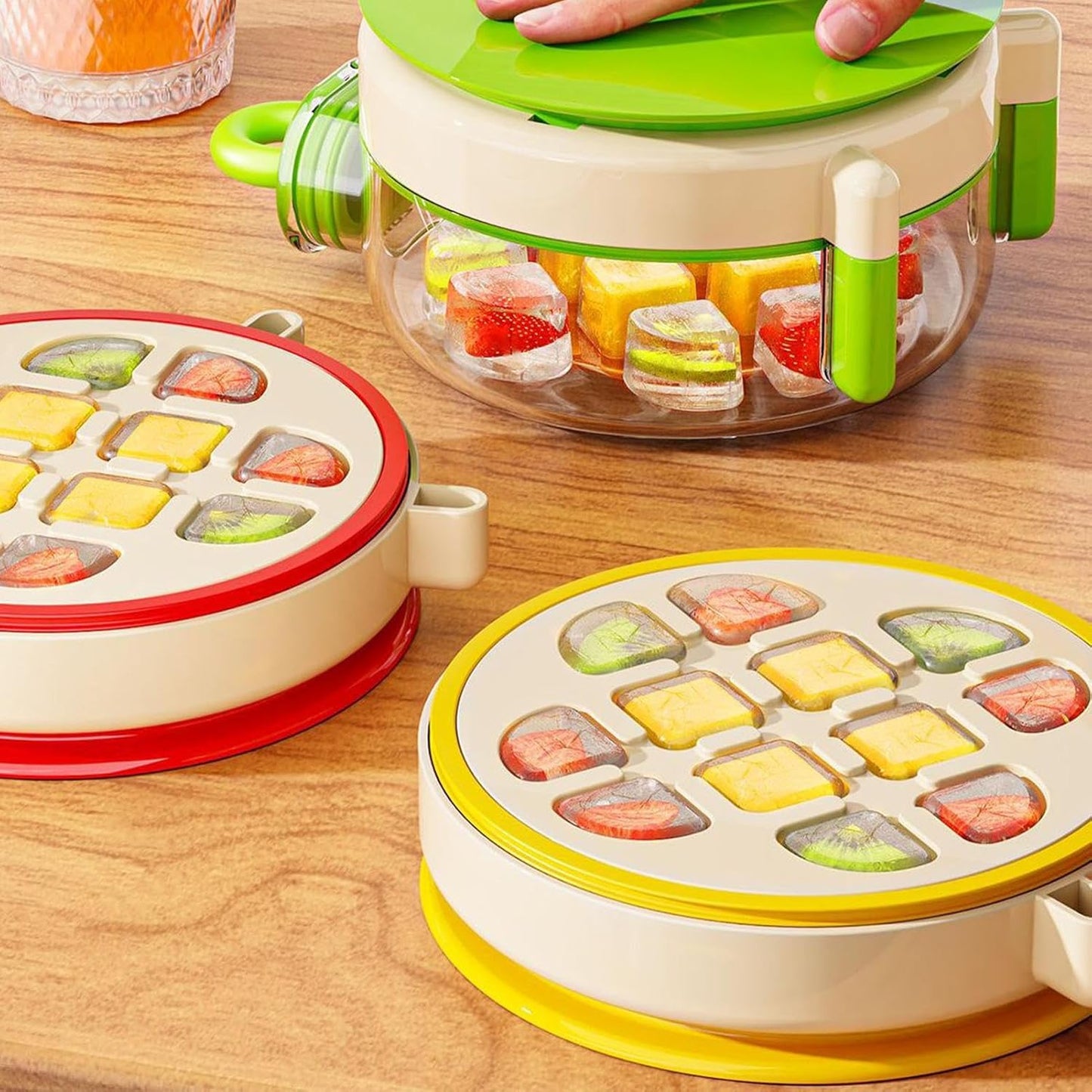 Molde Para Hielos En Forma De Botella - Taza Portátil Con Pajita Y Molde De Cubitos De Hielo De Silicona - Equipo De Cocina Para Campamento Fácil De Usar En Congelador Para Jugos Café Y