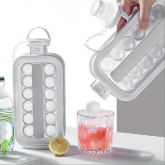 New Folding Ice Maker Water Bottle Ice Making Mold Food Grade Soft Silicone Ice Maker 2 in 1 Kettle Ice Box Ice Cube Household